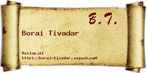 Borai Tivadar névjegykártya