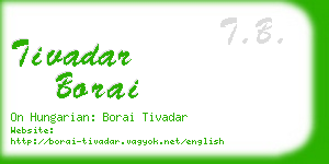 tivadar borai business card